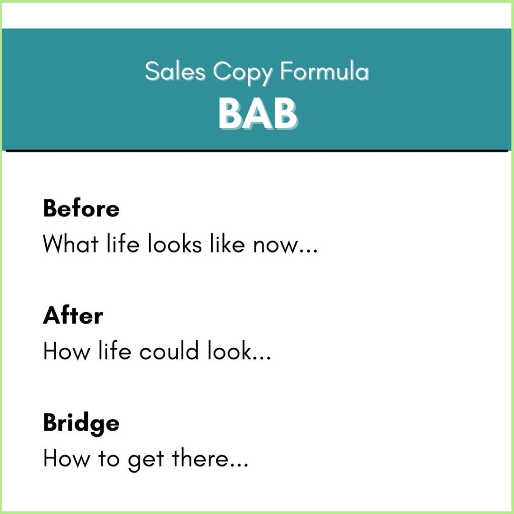 BAB Sales Copy Formula